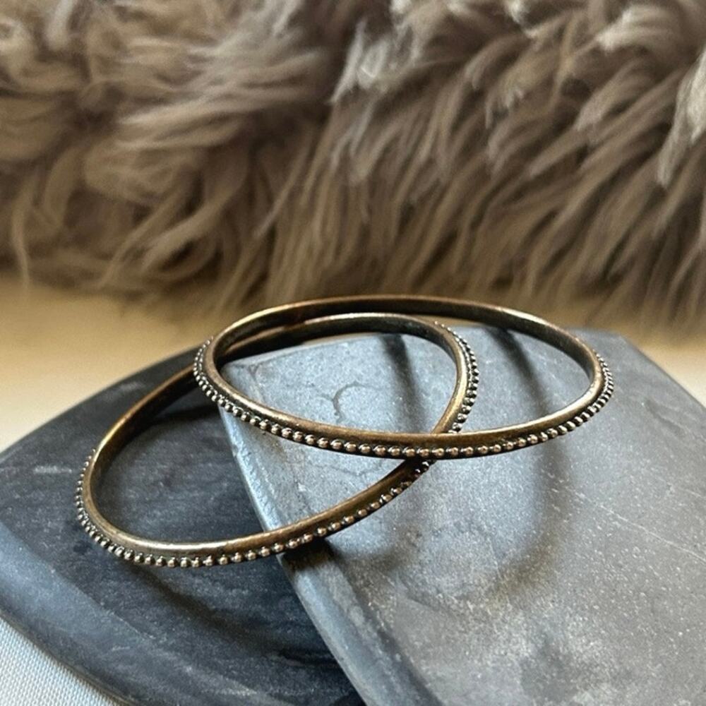 Vintage 90s Brass/Gold Tone Solid Bangles
